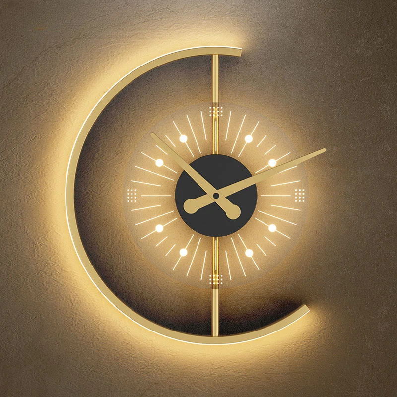 modern clock wall led lights room decor corredor corredor hotel foyer mesa de jantar cozinha quarto cabeceira eletrodomesticos 01