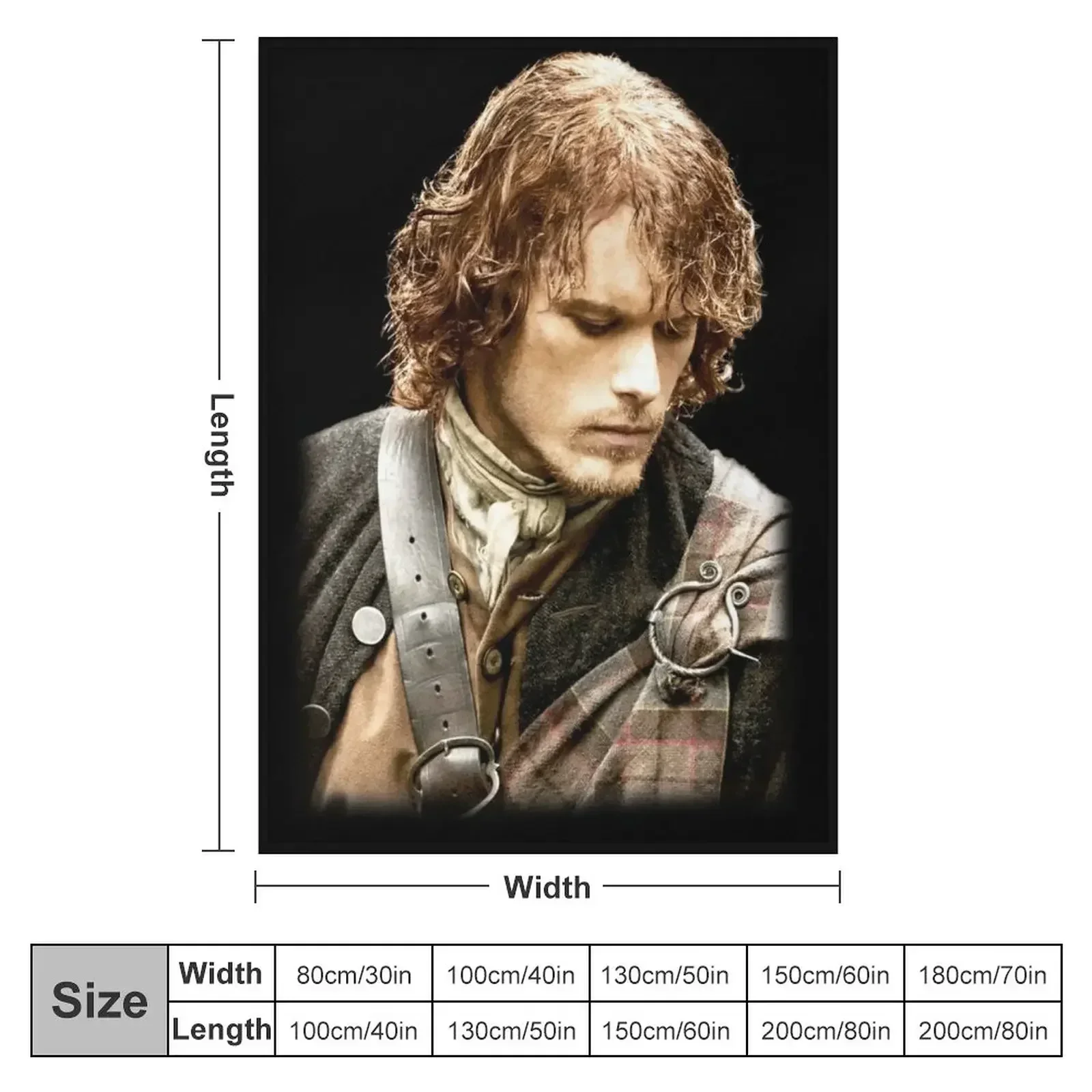 Jamie Fraser Throw Blanket manga halloween warm for winter wednesday Blankets