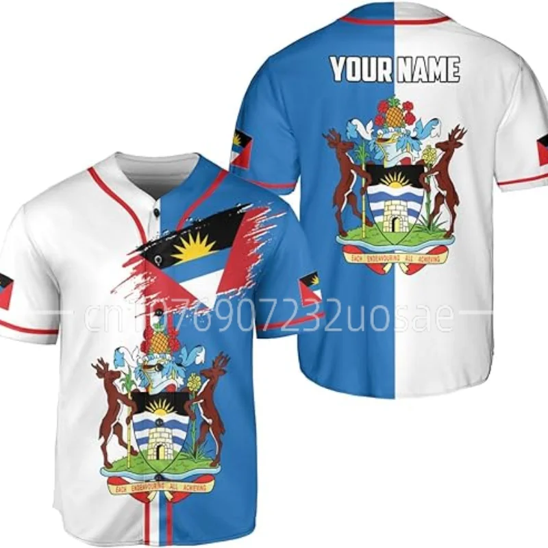 

2023 New Antigua and Barbuda Baseball Jersey 3D Printed Mesh Baseball Shirt Free Custom Name Men's and Women's Baseball Jersey