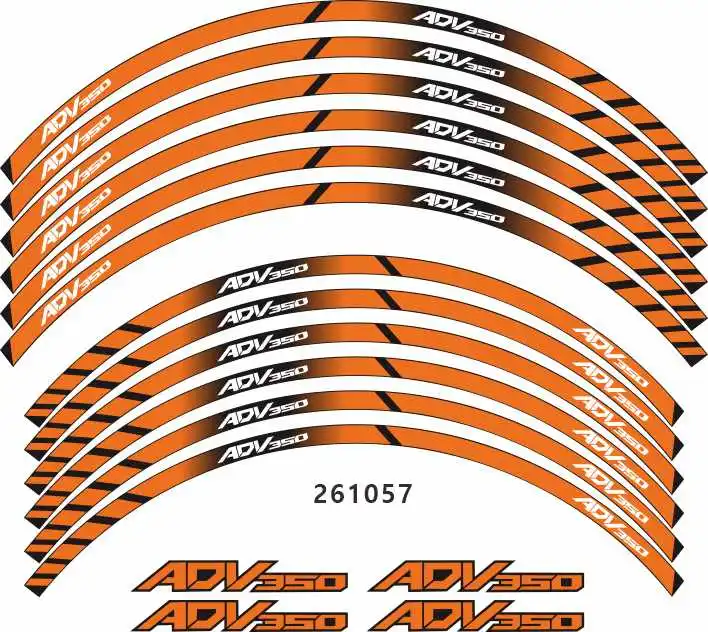 Motorcycle tire inner ring reflective stripe stickers multicolor waterproof decals for ADV350