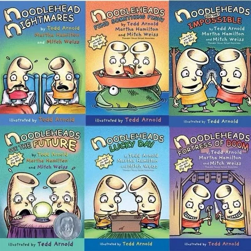 6 Books/set Noodleheads Series Original English Hilarious Manga, Silly Noodle Boy Storybook