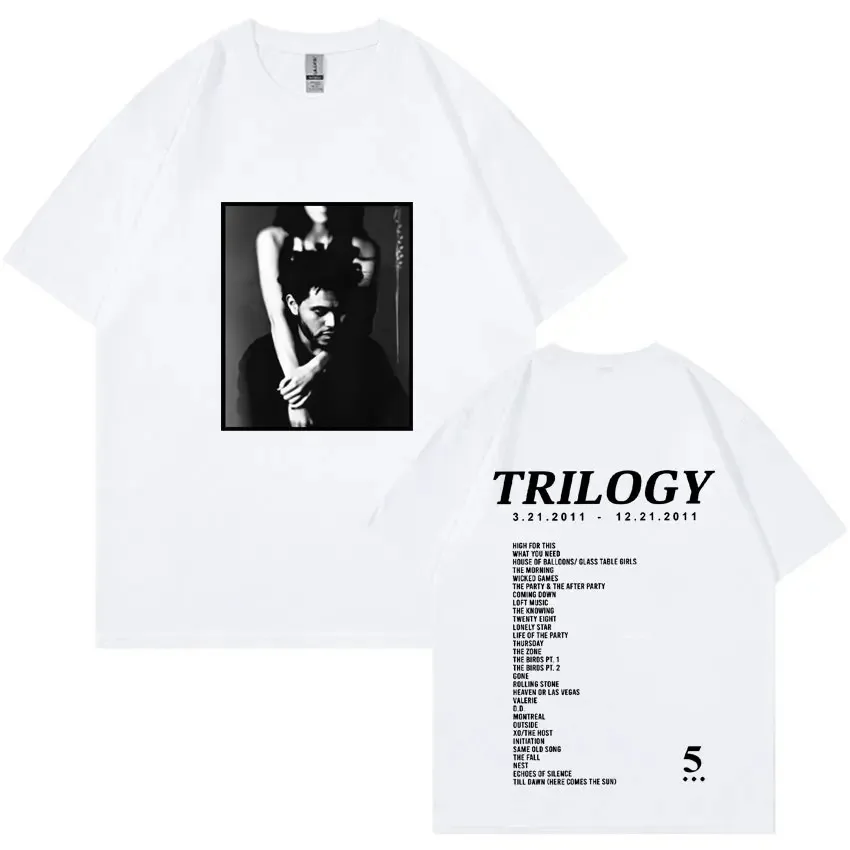 The Weeknd Trilogy Album Übergroßes T-Shirt, Unisex, ästhetische Streetwear, lässige Kurzarm-T-Shirts für Damen und Herren