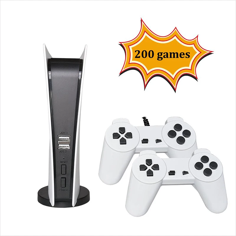 US/UK/EU GS5เกมคอนโซล8สาย USB สายควบคุมผู้เล่น200เกมคลาสสิก Retro เอาต์พุต AV ทีวีคอนโซลเกมสำหรับ Boy คริสต์มาส