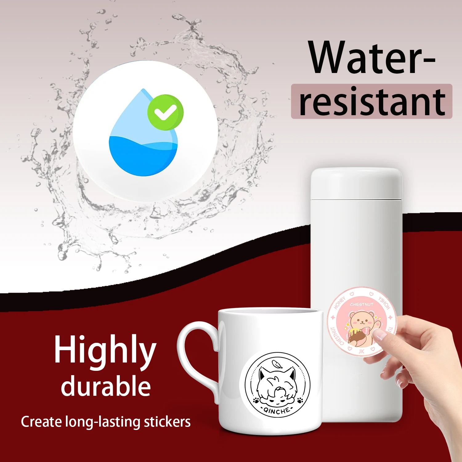 Glossy White Printable Vinyl Sticker Paper 10/20 Sheets for Inkjet Printers Water-Resistant Adhesive Label Paper 8.3x11.7 Inch view 4