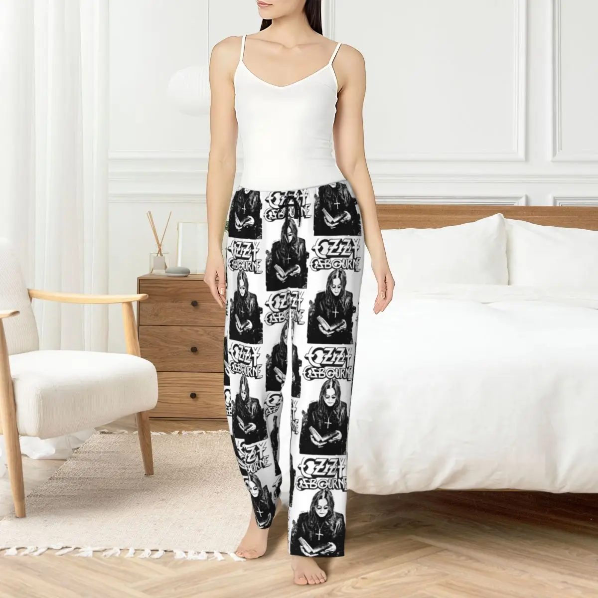 カスタム オジー オズボーン パジャマ パンツ レディース プリンス オブ ダークネス ラウンジ スリープ ストレッチ スリープウェア ボトムス ポケット付き