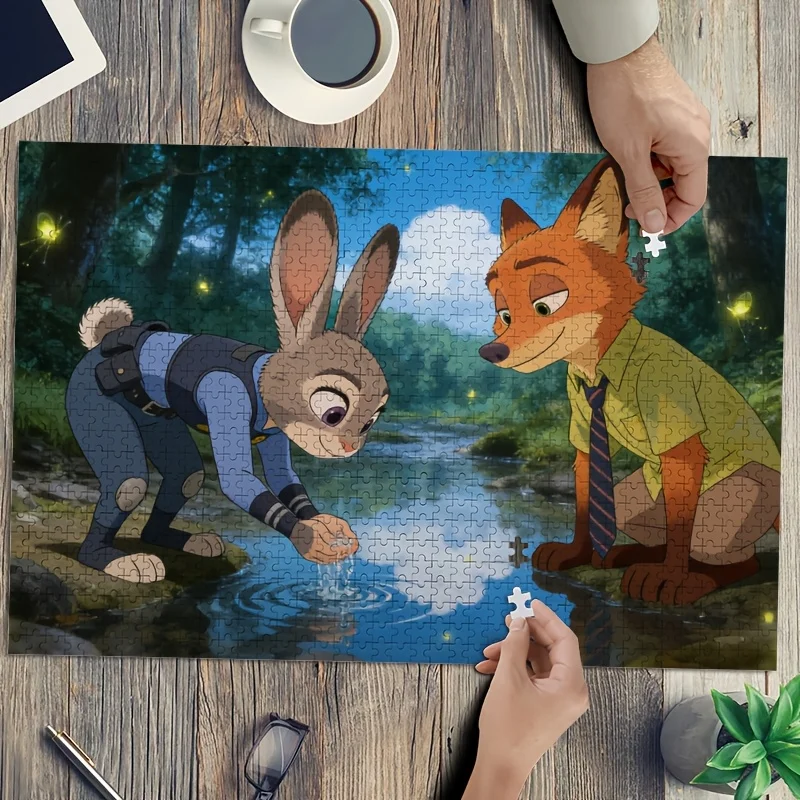 

1000pcs Disney Zootopia Judy Hopps and Nick Wilde Poster Puzzle | Ideal for Family Entertainment, Adult Brain Teaser, Perfect