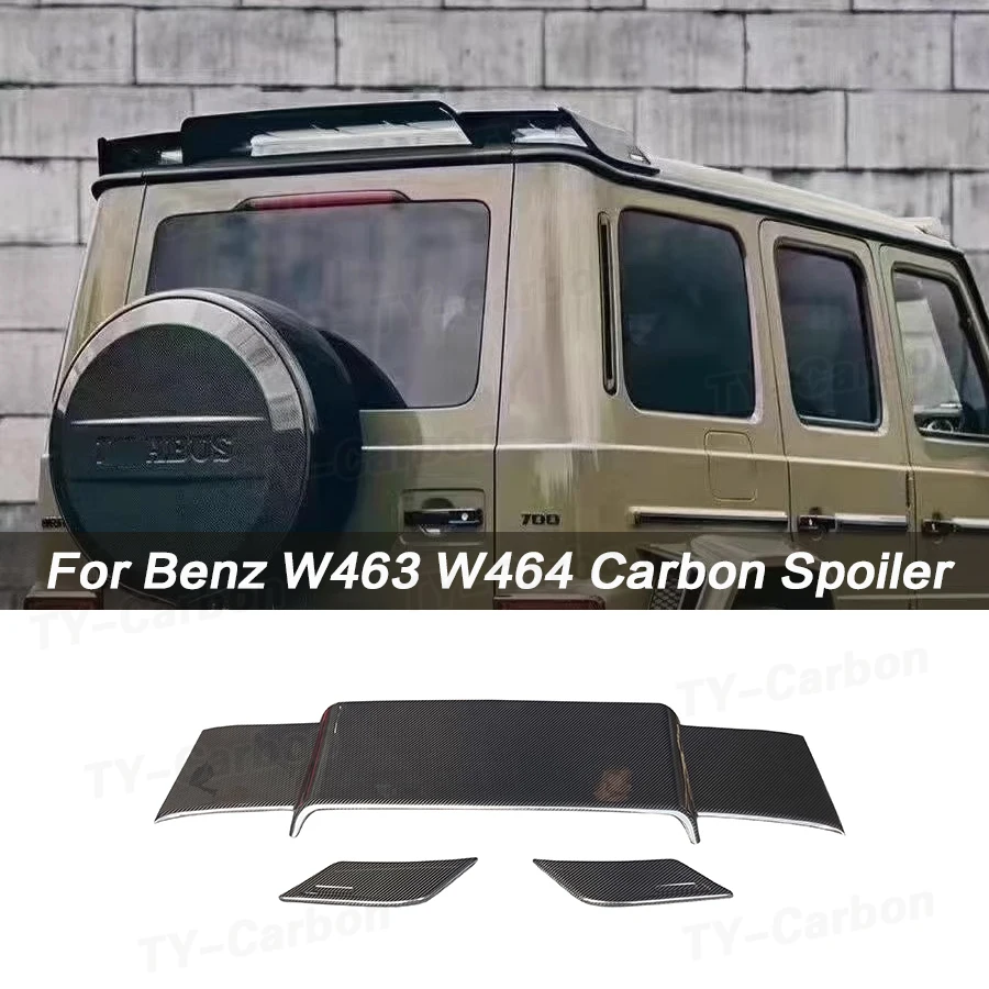 For Benz G Class W463 W464 G500 G550 G63 G350 Car Styling Brabus Style Real Carbon Fiber Roof Rear Spoiler Top Tail Wing FRP