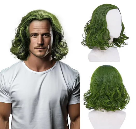 Joker Cosplay Green Wig for Men & Women - Perfect for Joker Costume & Clown Wig High Temperature Fiber Hair Wigs anime