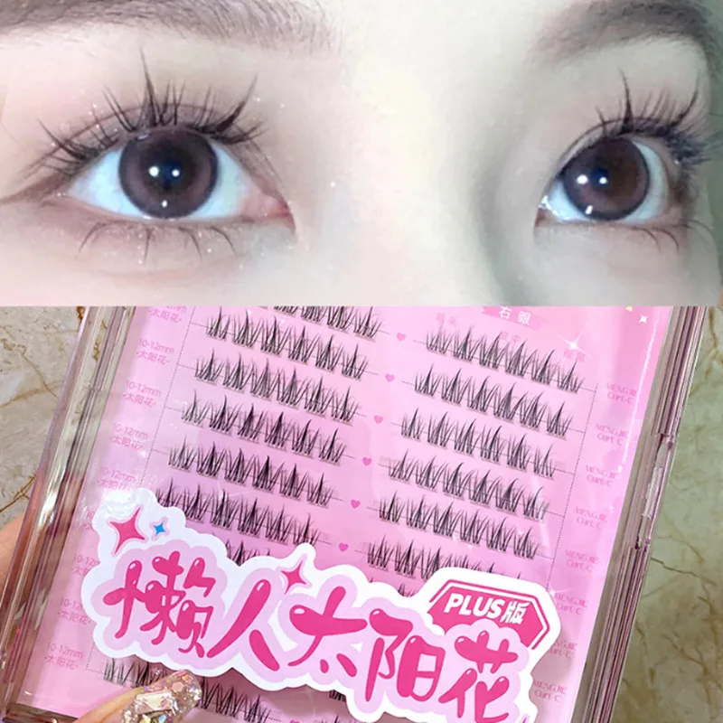 10 Rows 120 Bundles Eyelash Extension Transparent Stem Reusable Individual Cluster Fluffy Lower Lashes Comic False Eyelashes