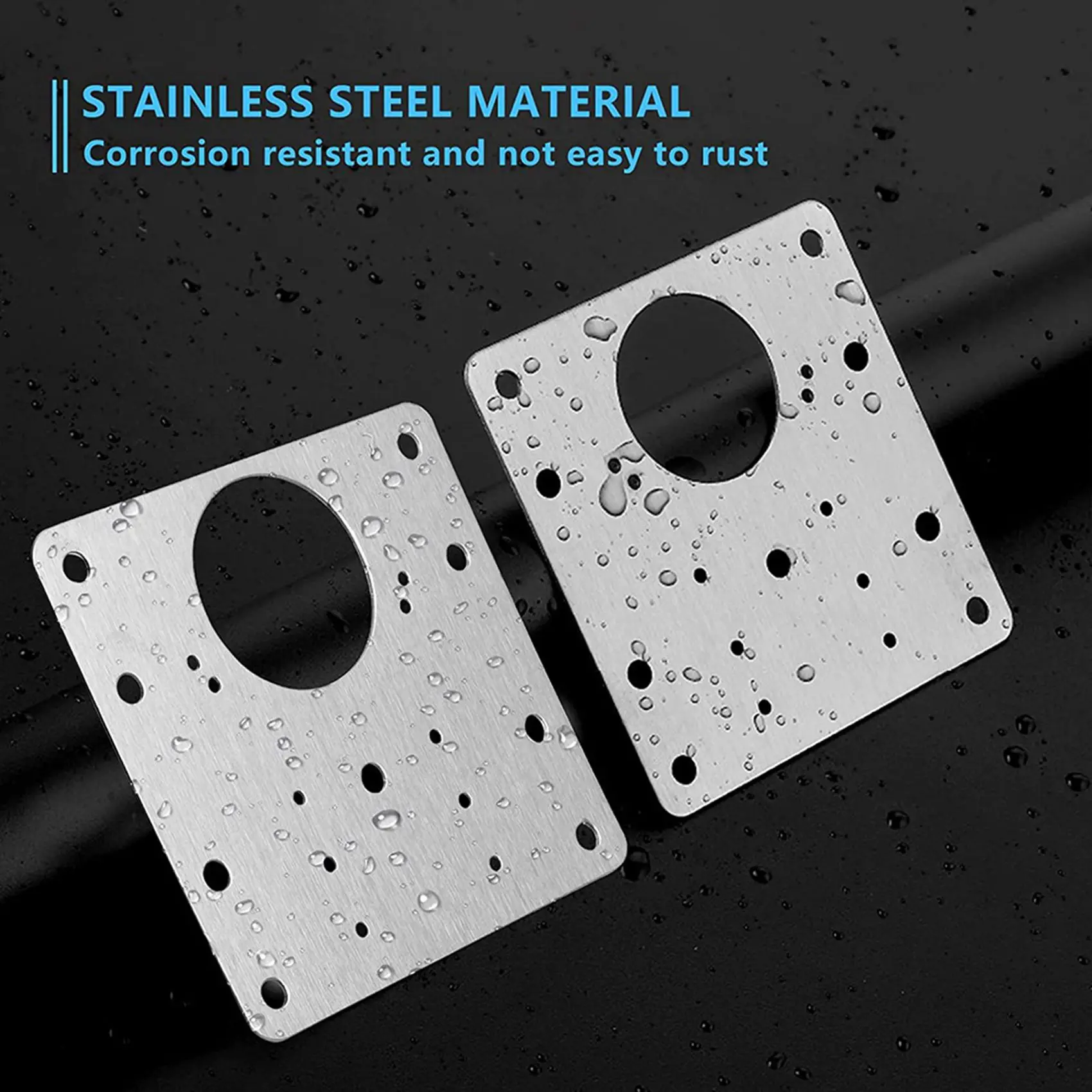 

30Pcs Cabinet Hinge Repair Plate Kit Kitchen Cupboard Door Hinge Mounting Plate With Holes Flat Fixing Brace Brackets-AT36