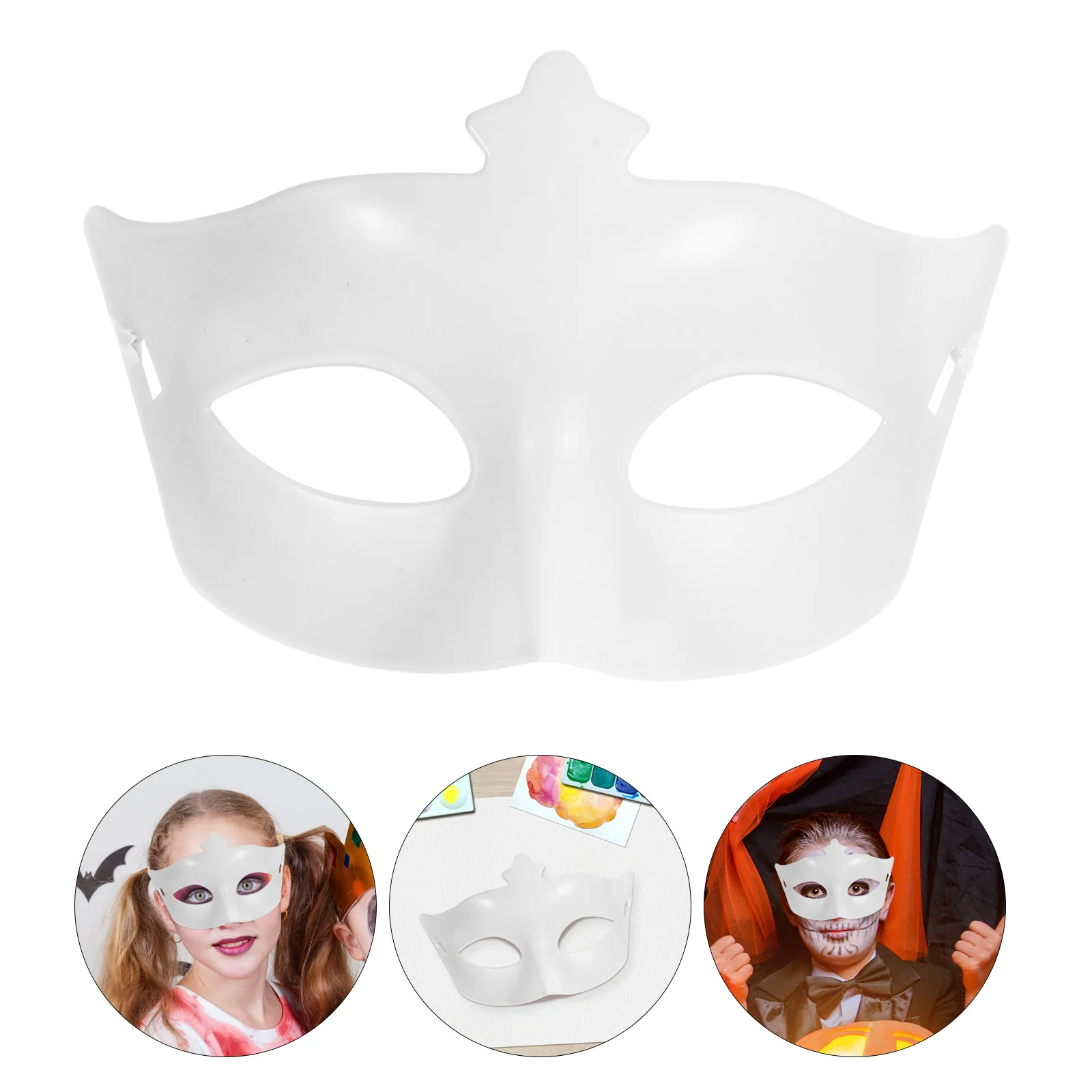 10 Uds. Máscaras en blanco de media cara DIY fiesta de disfraces Cosplay ligero cómodo plástico media máscara Facial máscara en blanco para bricolaje