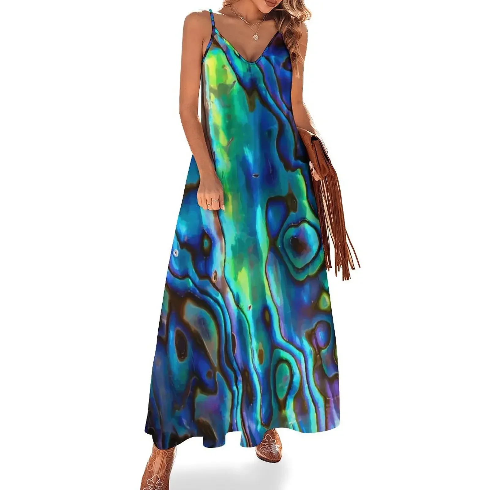 

Zealand Paua Shell - Kiwi Design Kiwiana Maori Sleeveless Dress women's dresses luxury beach dresses Dress