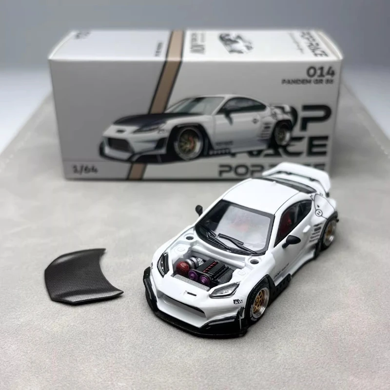 1-64、gr86-zn8-ロケットラビット改造版、パールホワイト、合金鋳造ミニチュアリアルな車のフィギュアおもちゃ、男の子へのギフトとして。