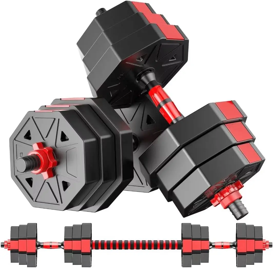 Adjustable Weights Dumbbells Set, 20/30/40/60/80lbs, Free Weights Hexagon Non-Rolling Dumbbells, Weights Set for Home Gym