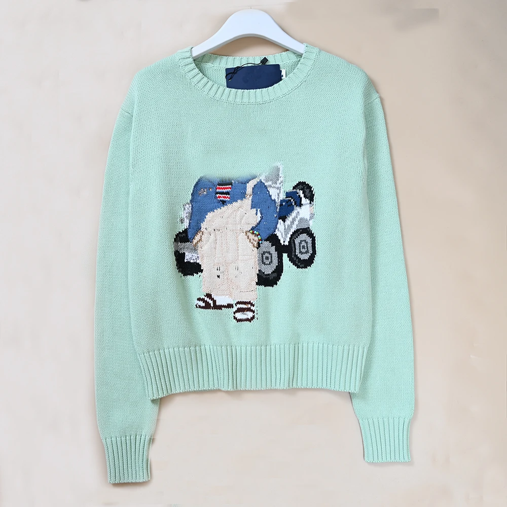 

Новый женский повседневный свитер из органического хлопка с круглым вырезом и длинными рукавами, удобный и универсальный трикотажный джемпер