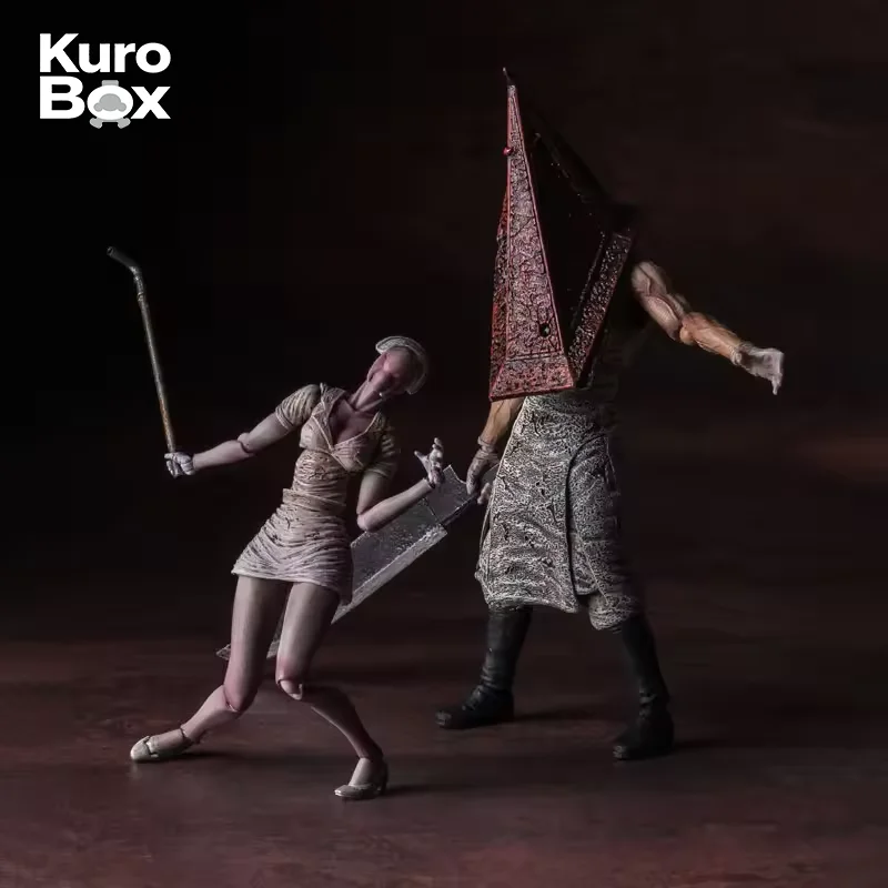 

15cm Silent Hill 2 Figma Triangle Head Red Pyramid Thing Faceless Nurse Movable Action Figure Collectible Display Model