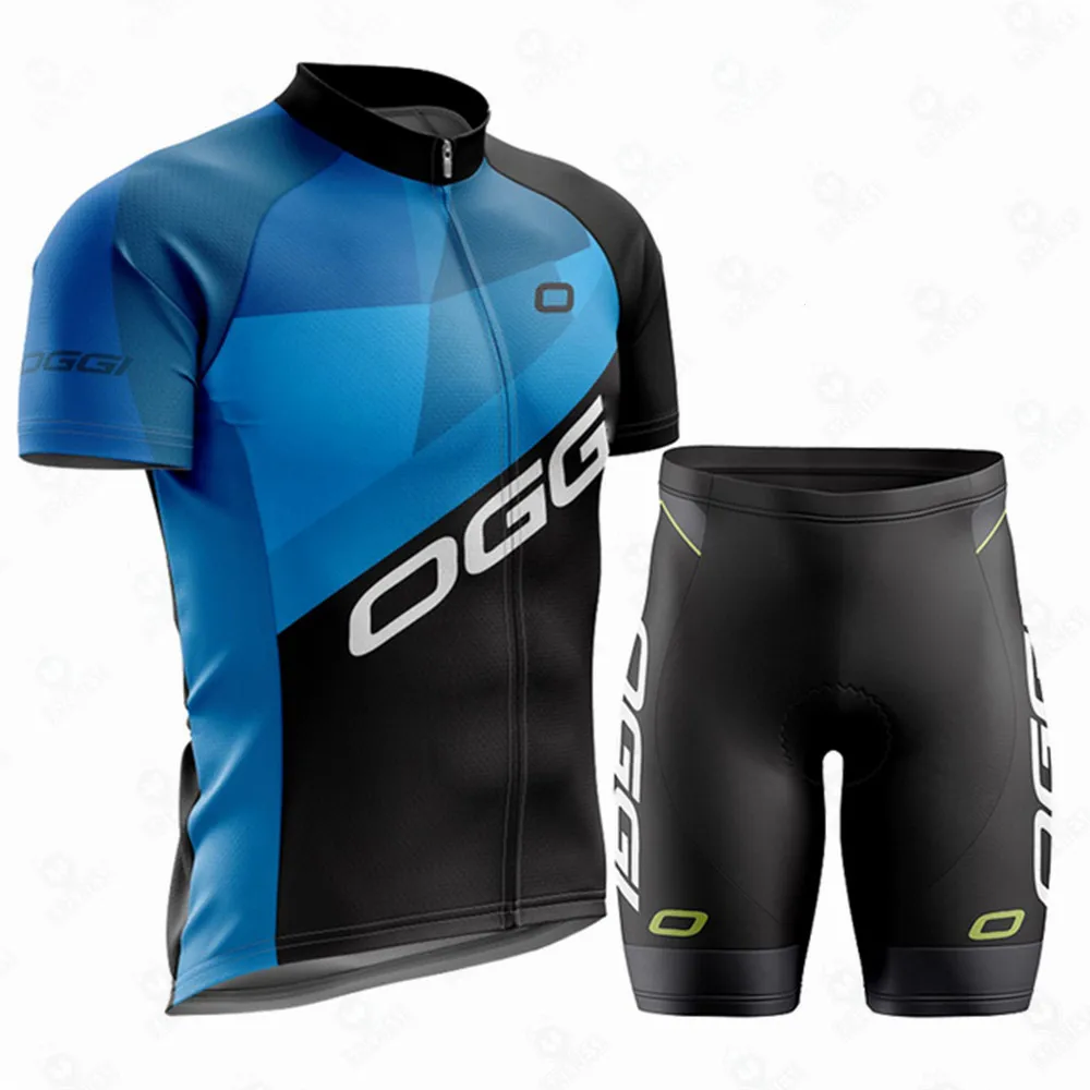 Oggi Sports Pro Team Cycling Jersey Set for Men, Bicycle MTB Road Shirt, Bib Shorts Suit, Summer