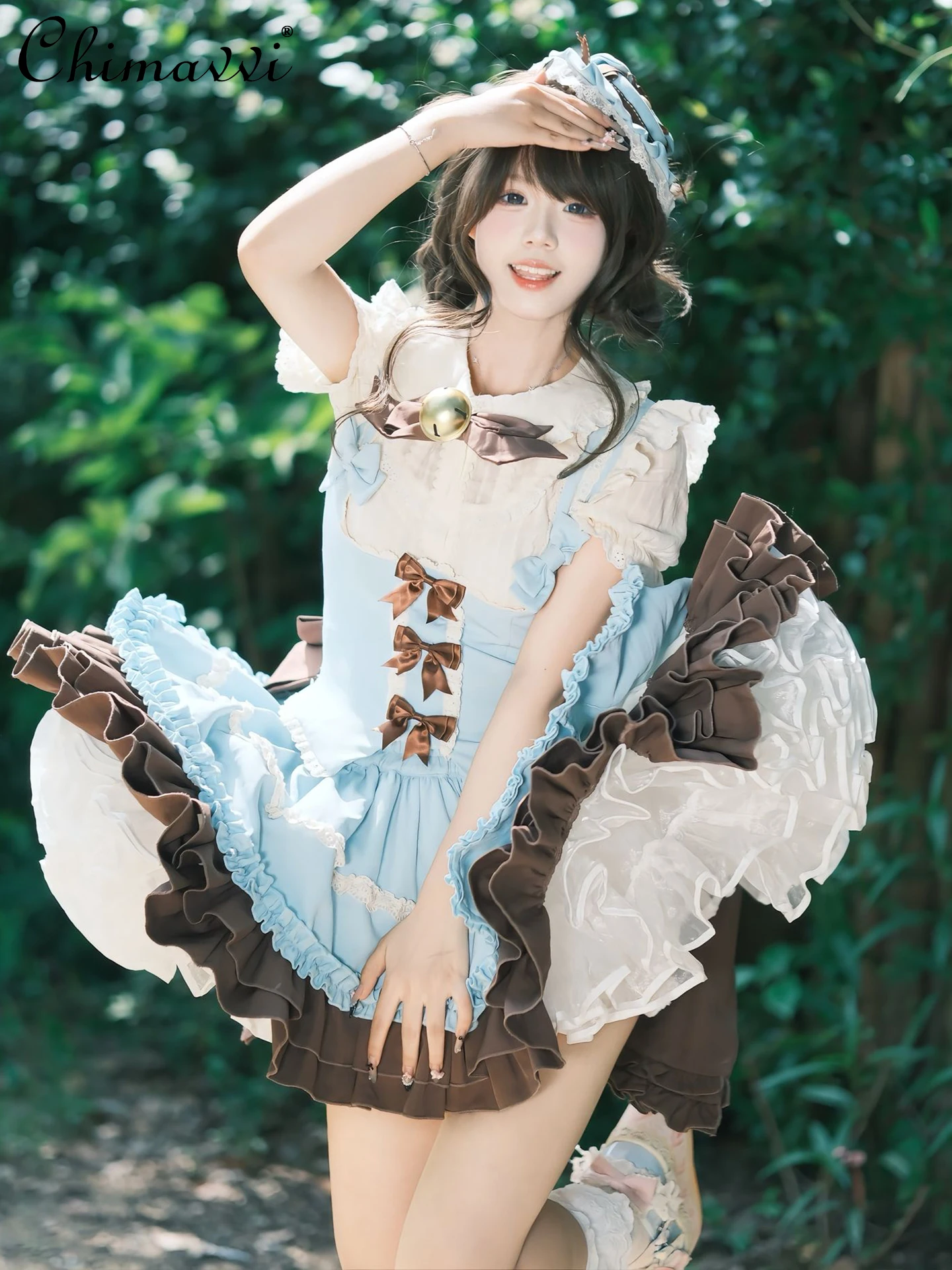 

Elegant Lolita Dress Set 2025 Spring and Summer Sweet and Cute Chest-Enhancing Vest Shirt and Skirt Cute Girl Princess Outfits