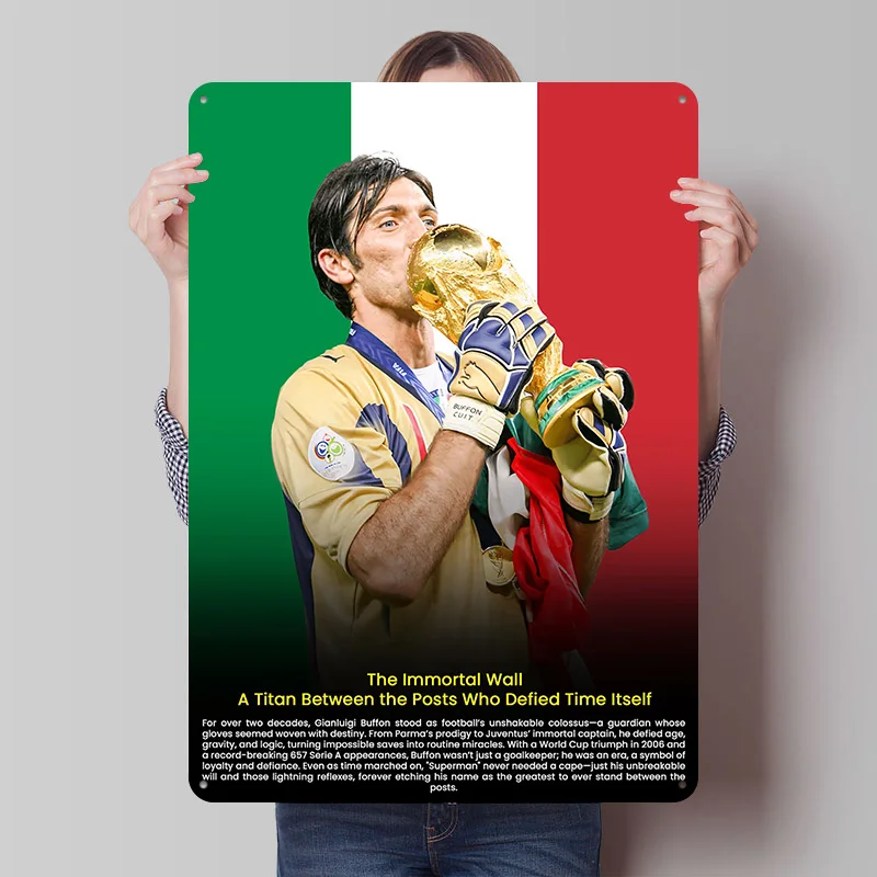Gianluigi Buffon - Lenda do Futebol, Pôster Impresso Personalizado, Arte de Parede Retrô, Placas de Metal Vintage para Decoração Moderna de Casa