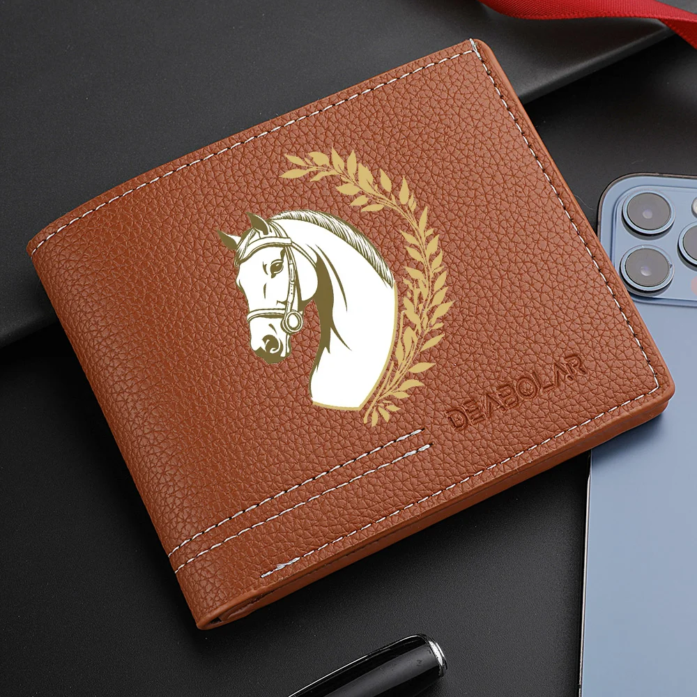 Men's Classic Mini Wallet - Double-sided Folding Portable Money Clip Business Travel Wallet with Card Holder