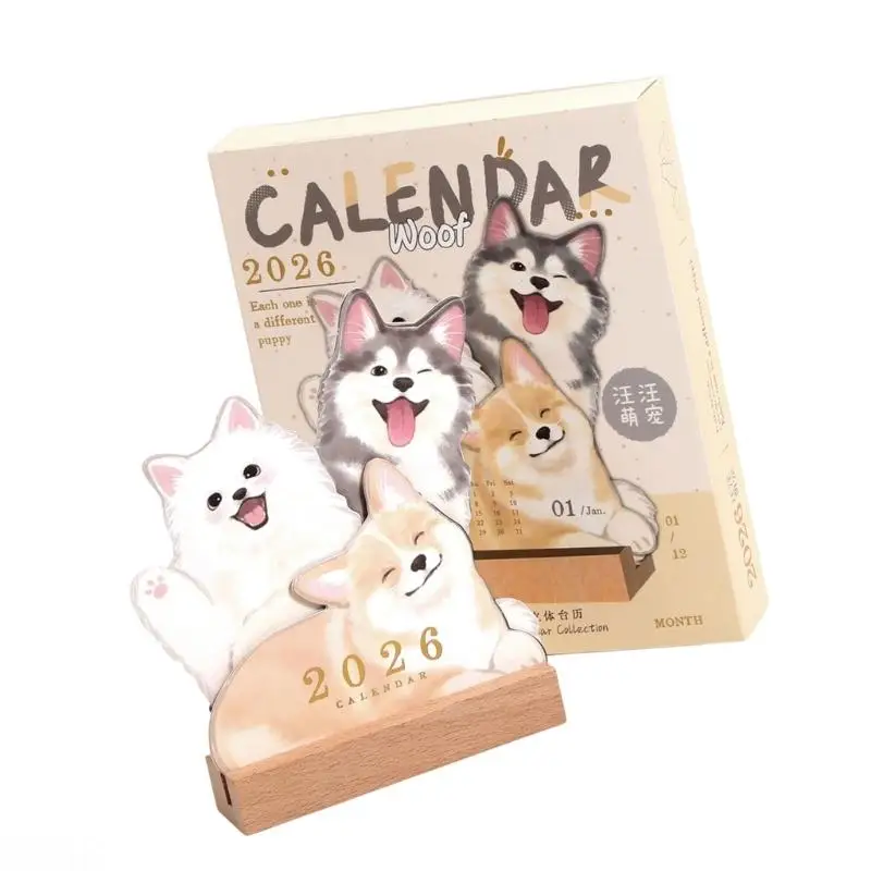 D08B المعلم الحيوانات الأليفة عاشق مكتب التقويم الحيوان موضوع تصميم المتانة حامل خشبي