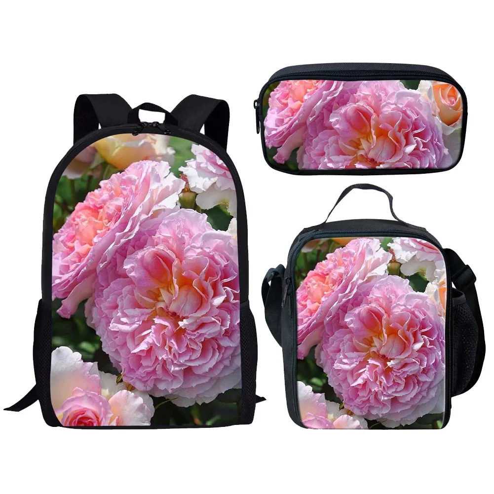 Classic Popular New flower bird Space 3D Print 3pcs/Set Student School Bags Laptop Daypack Backpack Lunch bag Pencil Case