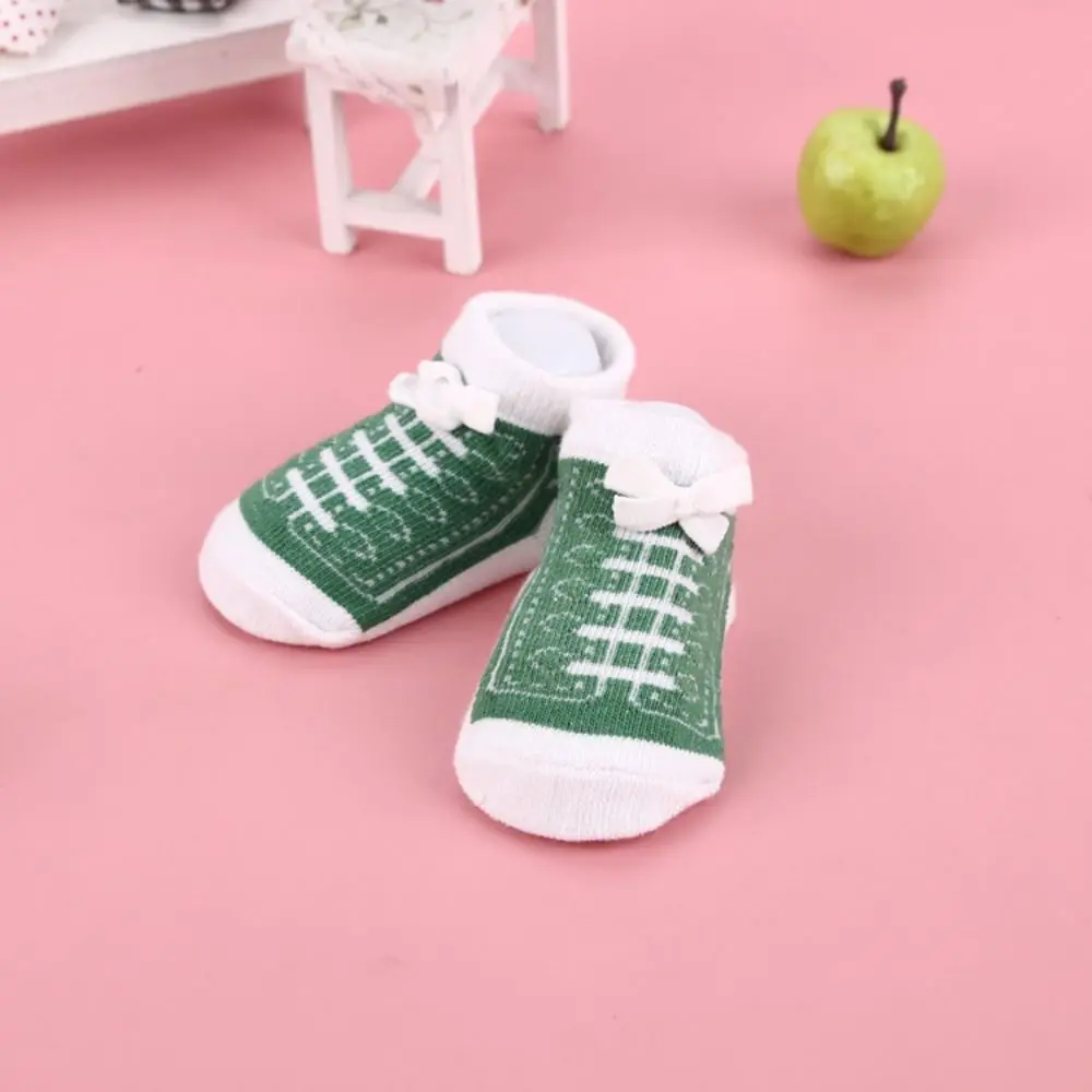 6Pairs Creative Baby Cotton Socks Imitation Shoelaces Breathable Toddle Short Tube Socks Bowknot Cute Newborn Socks Children