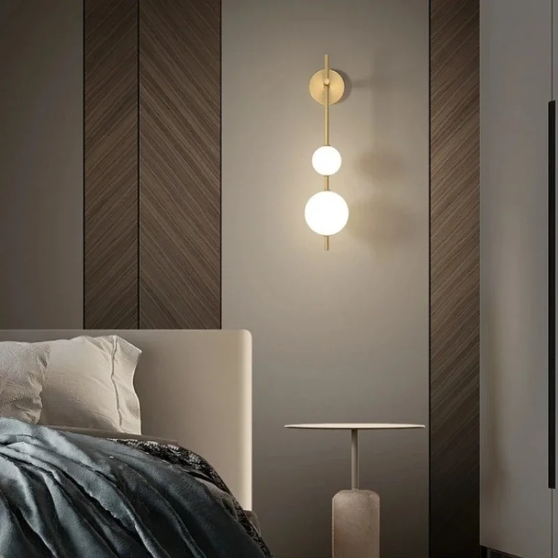 2026 Luxury Corridor Golden LED Wall Lights Simple Modern Acrylic Wall Lamps Bedside TV Background Interior Decor Lighting Fixtu