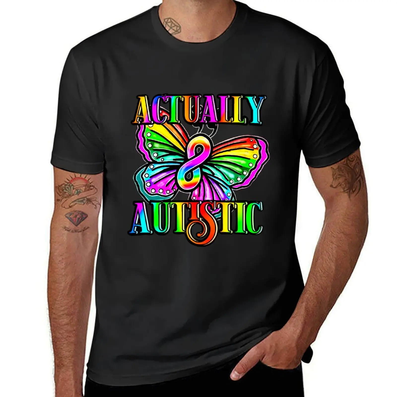 Actually Autistic T-Shirt blacks kawaii clothes customizeds shirts graphic tees heavy weight t shirts for men