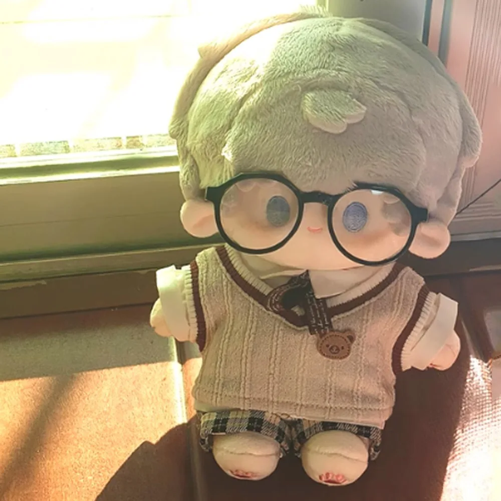 1 set Uniforme scolastica 20 cm Vestiti per bambole in cotone Gilet lavorato a maglia Vestito Vestiti per bambole in cotone Mini pantaloncini scozzesi Vestiti per bambole