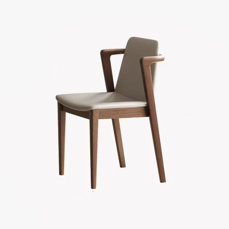 

Solid wood dining chair, home modern simple Nordic solid wood chair, Japanese armrest backrest