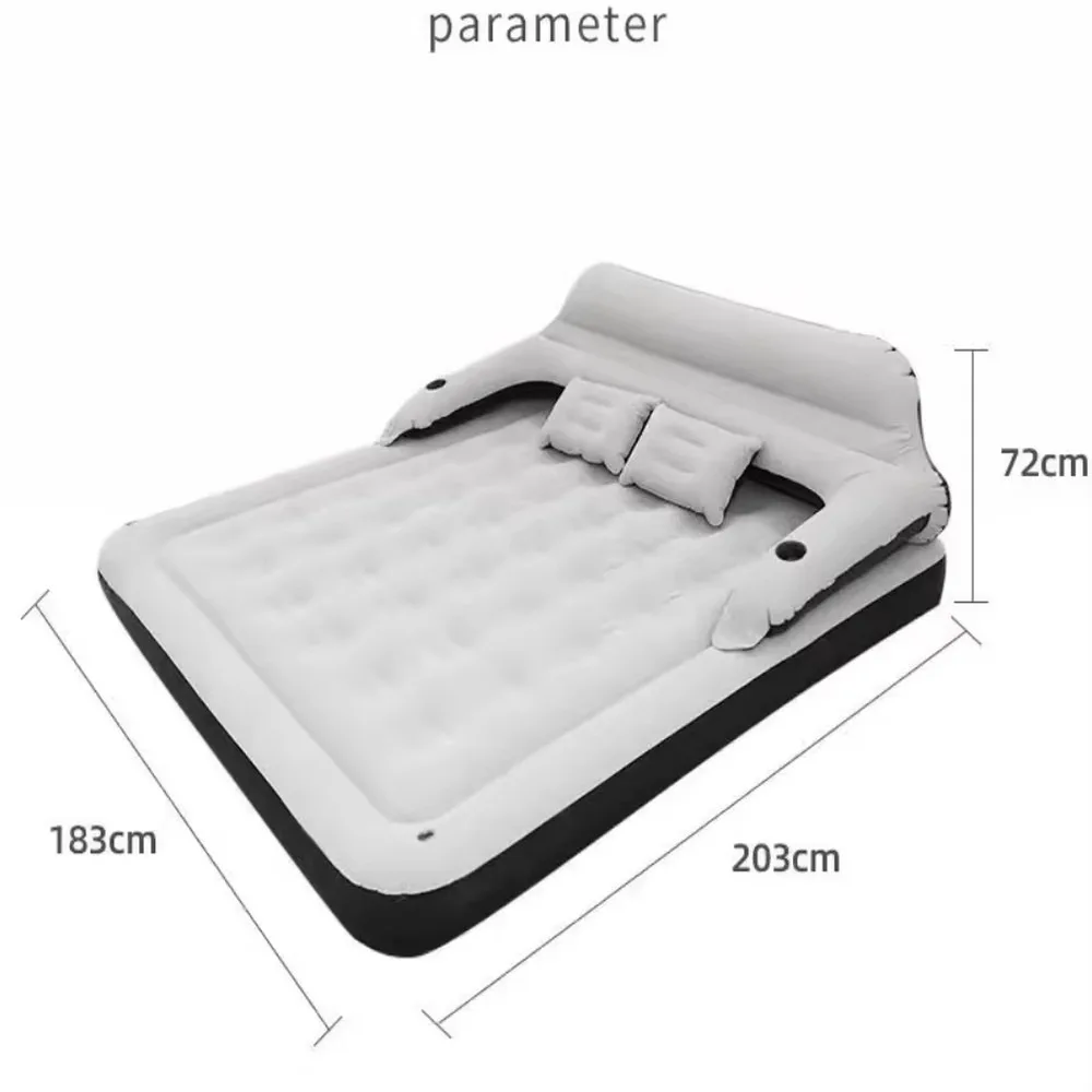 Customized PVC Air Mattress with Built-in Pump Flocking Outdoor Camping Hospital Convertible Elegant Living Room
