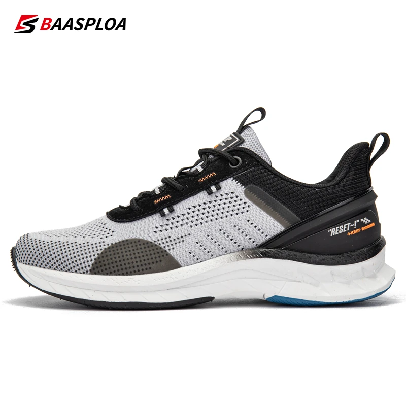 2023 Baasploa Men Running Shoes Lightweight Sport Shoes Mesh Breathable Casual Sneakers Non-Slip Outdoor for Men New Arrival