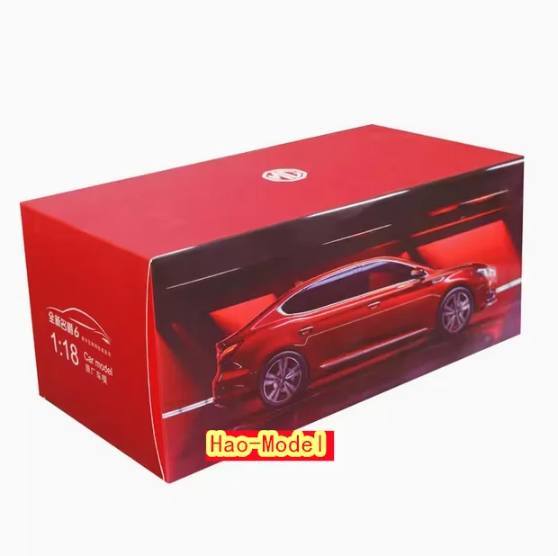 Alloy Metal Diecast Model Car para crianças, presentes de aniversário, display coleção, ornamentos vermelhos, SAIC, MG6, 1/18, meninos, passatempo, novo