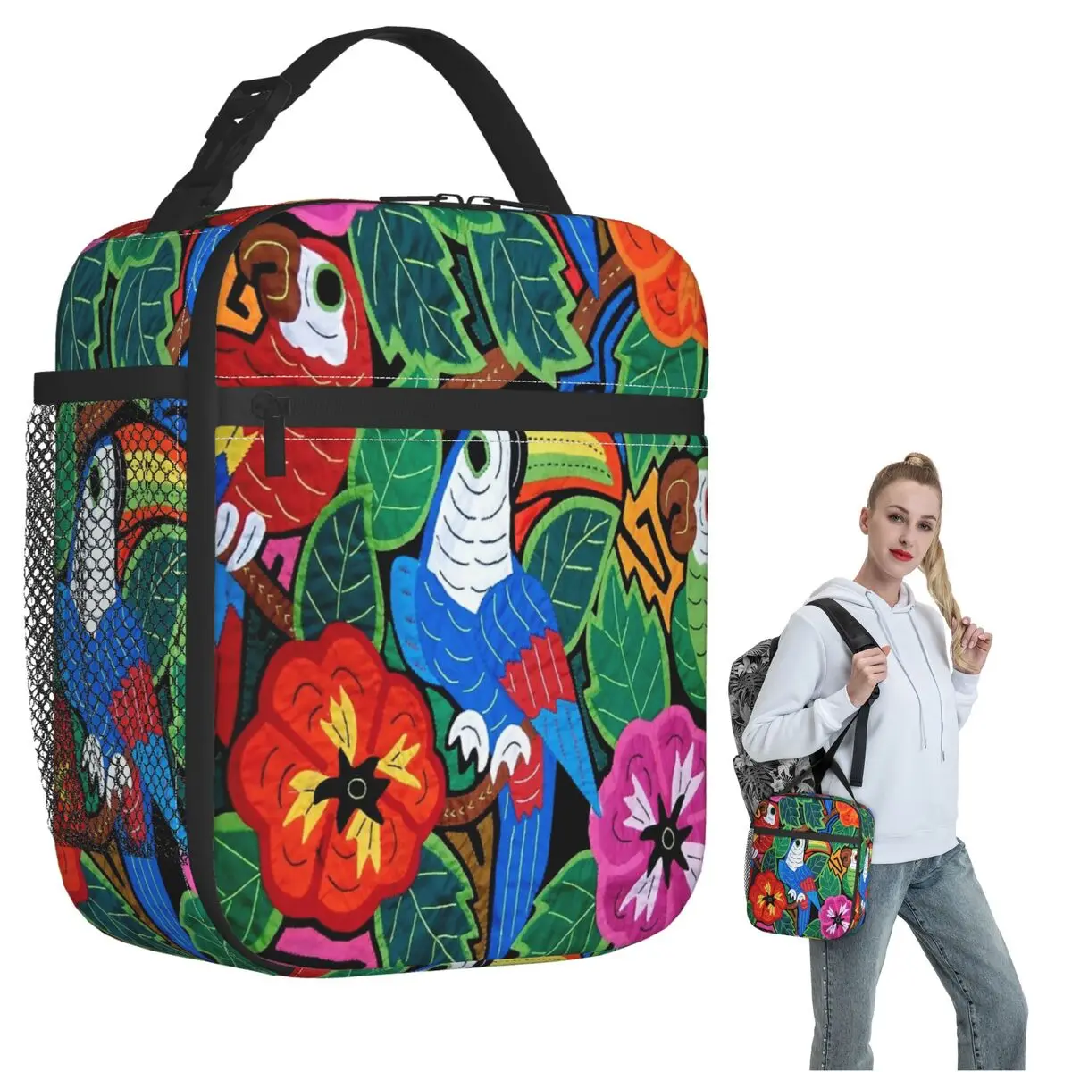 Mola Design Birdies Insulated Lunch Bag for Women Kids Portable Food Boxes Thermal Lunch Box Tote