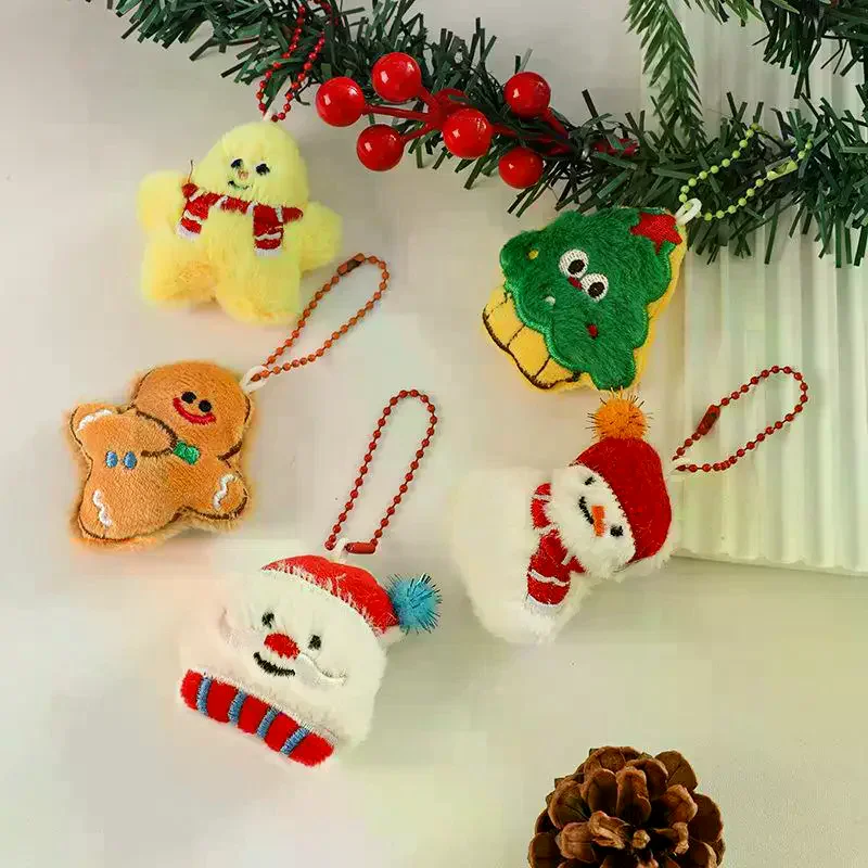 

Cartoon Christmas Keychain Plush Santa Claus Snowman Pendant Backpack Hanging Ornament Xmas New Year Party Gift