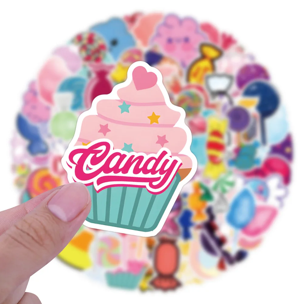 10/30/50/110PCS Candy Cartoon Stickers Color Snack Graffiti Sticker Kids Toys Luggage Laptop Guitar Car Bike Skatboard Decals