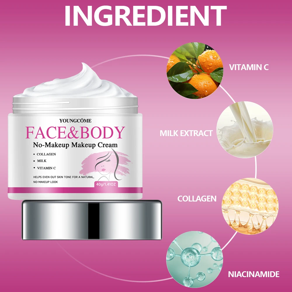 كريم أساس للوجه والجسم BB خافي عيوب البشرة يسمح بالتهوية وتفتيح لون البشرة وتبييض وترطيب ومنعش من Maquiagem Beauty