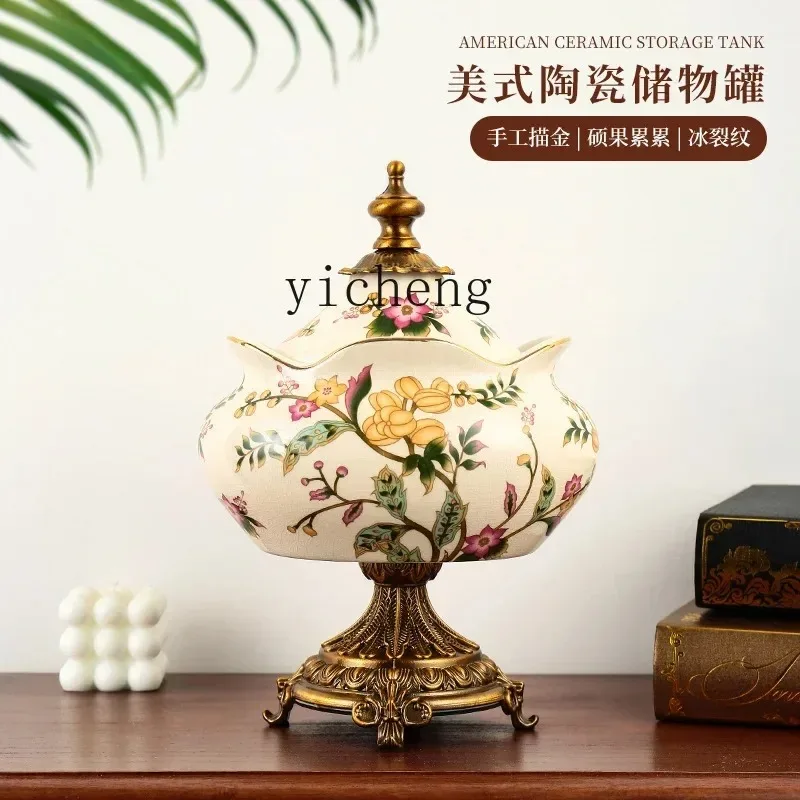retro Ceramic General Storage Tank, High-end Home Jewelry Ornament, Jewelry Box, Candy Storage.
