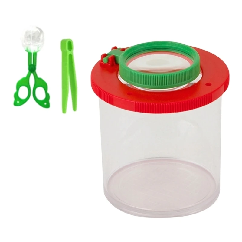 Portable Insect Study Cup for Kids with Clear Viewing Lid, Observation Container for Outdoor Lessons, Family Learning, and B03E