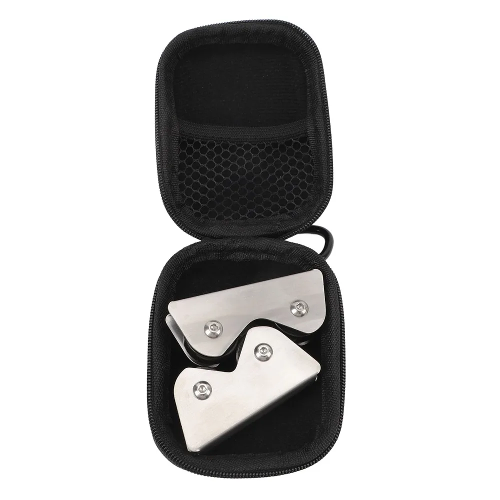 

2PCS Stainless Steel Billiard Cue Roller Dual Roller Set With Storage Bag Billiard Cue Straightness Checker Silver