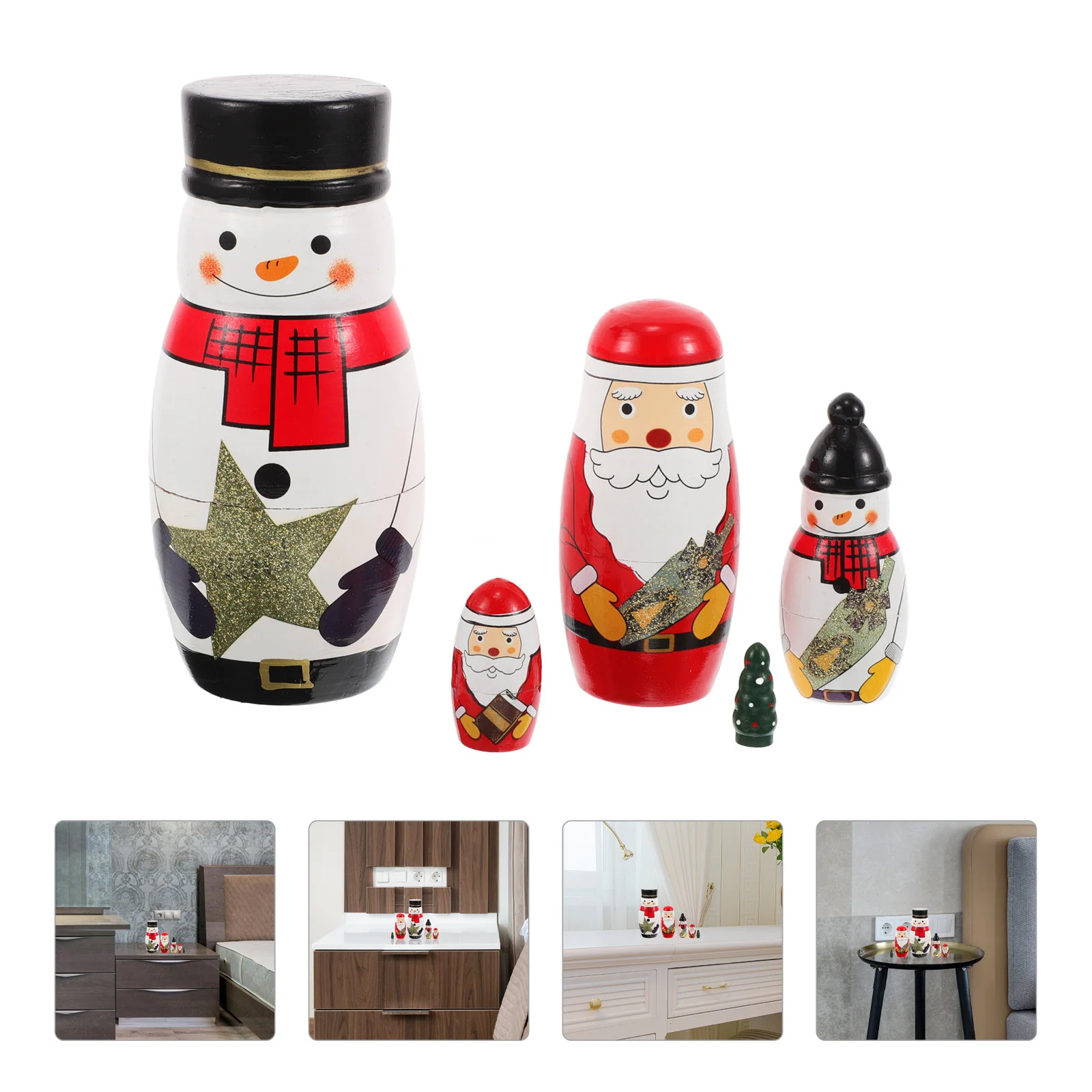 

Colorful Snowman Nesting Russian Matryoshka For Kids Jewelry Storage Decor Collection Gift Holiday Valentine Birthday