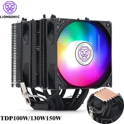 6 caloducs refroidisseur de processeur 4 broches PWM RGB PC silencieux Intel LGA 1700 2011 2011-3 1200 1150 1151 X79 X99 E5 AMD AM3 AM4 CPU ventilateur de refroidissement