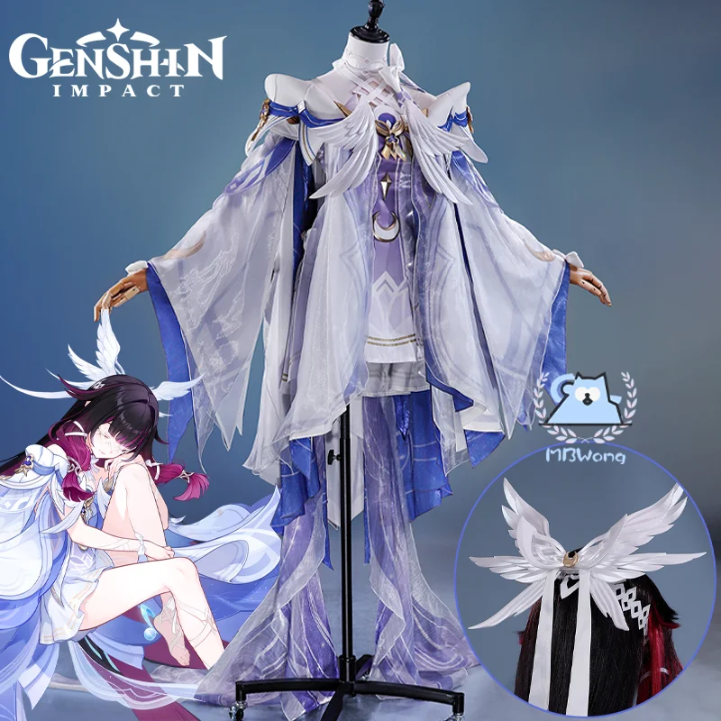 

Genshin Impact Columbina Cosplay Costume Columbina Hyposelenia Outfit Wig Moon Maiden Kollombina For Hallowmas Party Adult