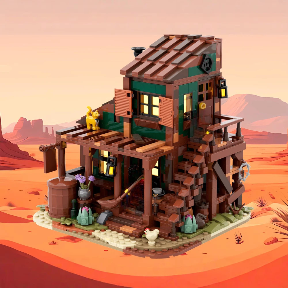 

MOC-174283 Building Block Old West Building Assembly Model Creative Fun House World Series Men's Hobby Collection Gift