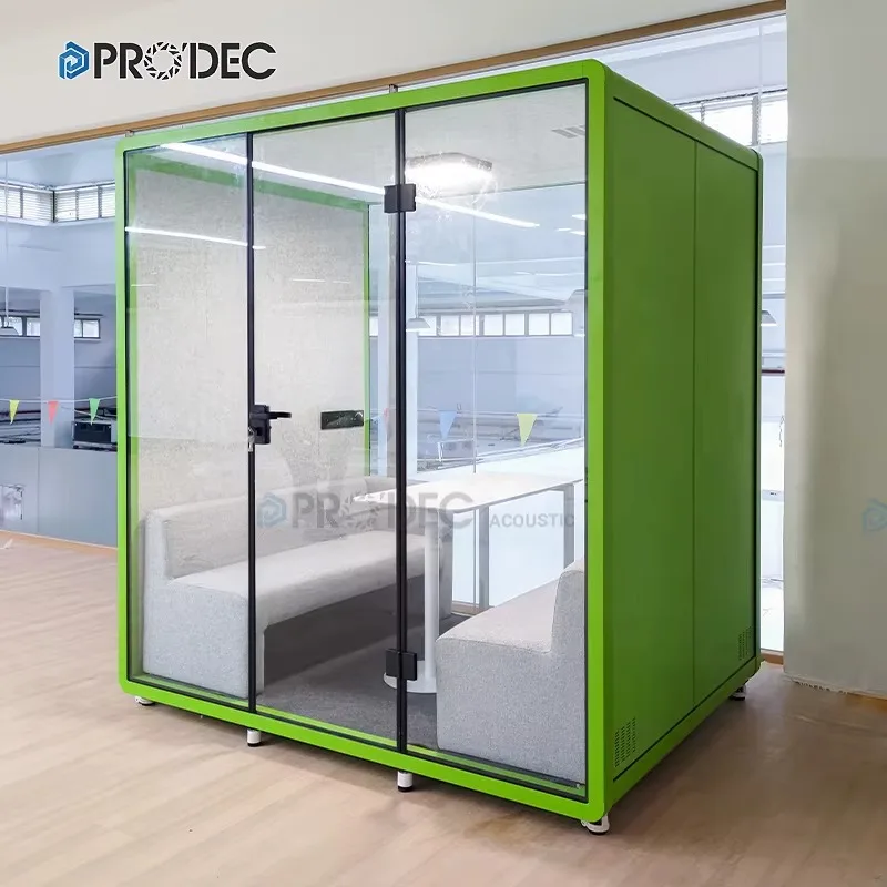 Soundproof Office Meeting Pod & Booth-Lightweight Modular Design for Hospital & School Use Low-Noise Ventilation