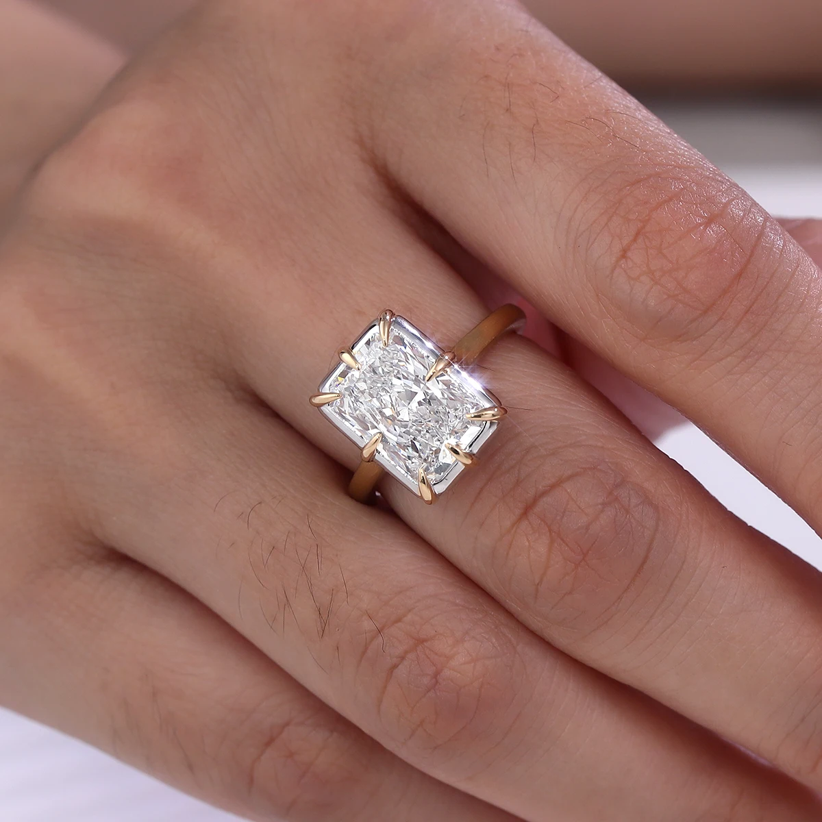 بروفانس مويسانيتي مشع قطع خواتم الذكرى للنساء D اللون VVS1 4.5 CT خواتم الخطبة للزوجة مع GRA خاتم مخصص