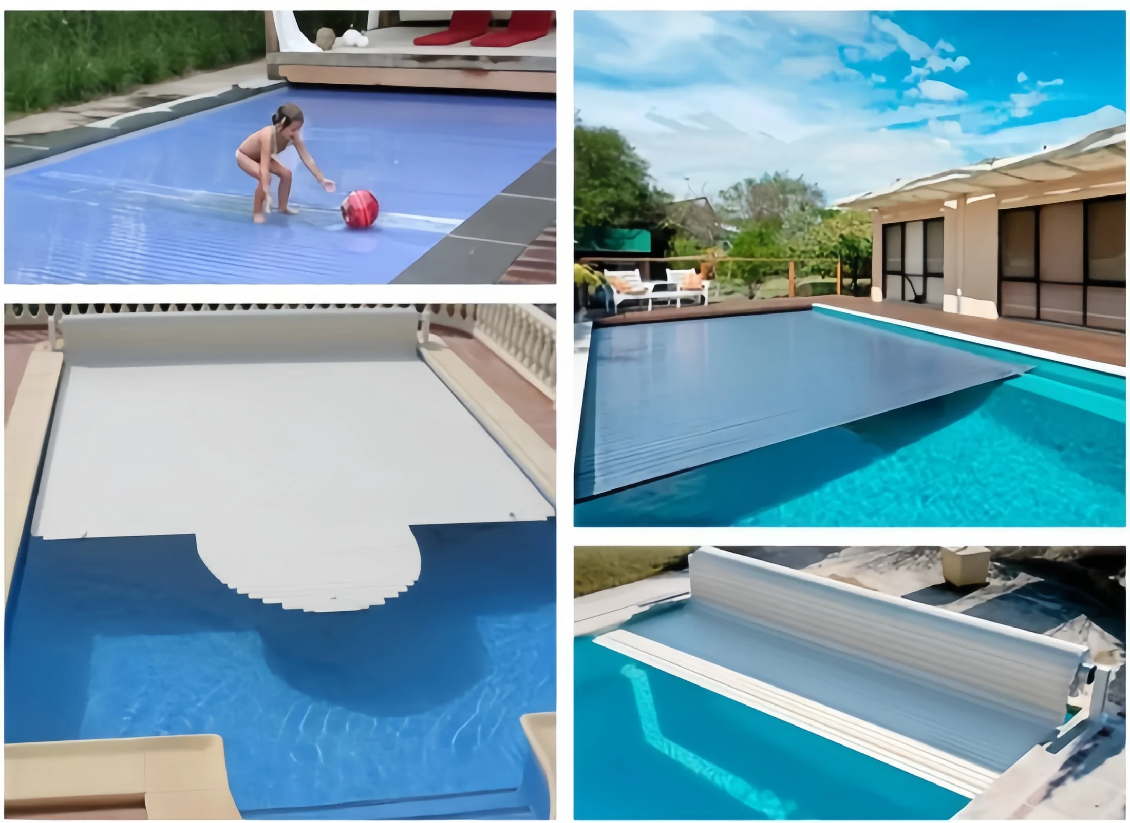 Any Size Custom High End White Electric Pool Cover Various Styles Premium Material High Quality Auto Garden Villa Pool Cover
