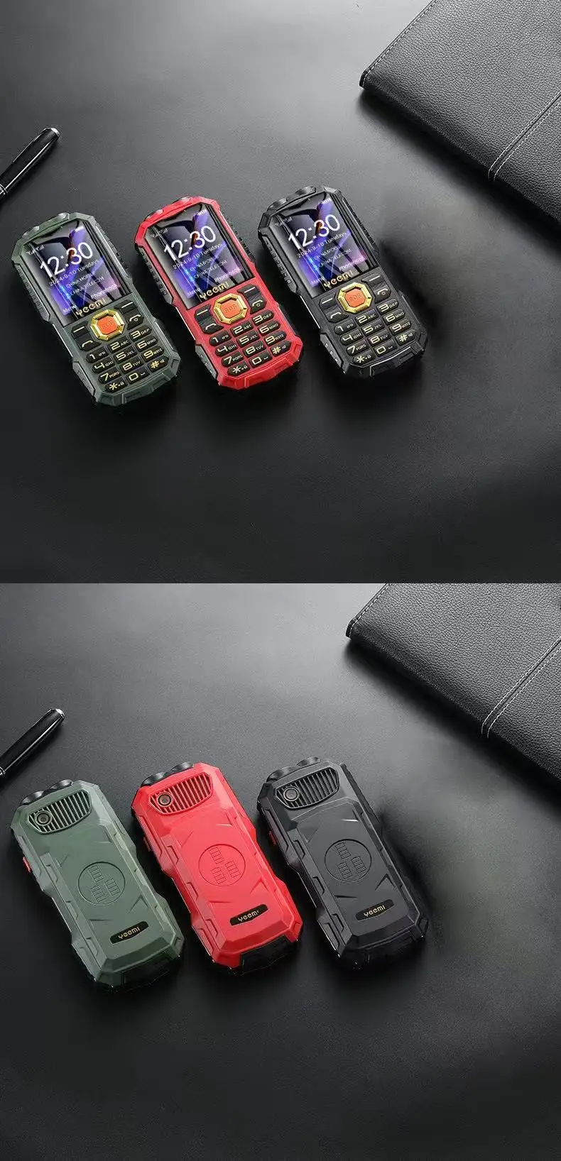 YEEMI Q7 Senior Mobile Phone Large Keys Big Font FM Radio Powerful Flashlight 2400mAh Loud Speaker Cellphone For Elderly