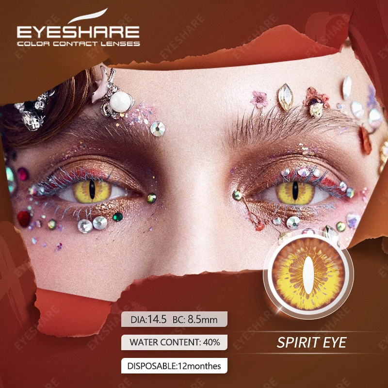 EYESHARE Halloween 2pcs Contact Lenses for Eyes Cosplay Anime Colored Lens Makeup Beauty Contact Lenses Eye Cosmetic Color Lens